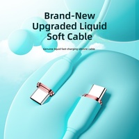Câble USB 3.0 Type-C vers Type-C en silicone liquide 66W 1m avec charge rapide 5A et transfert de données pour ordinateur