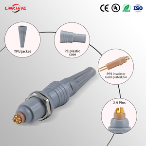 ขั้วต่อแบบกดดึงพลาสติกหลายขา รุ่น P Series สำหรับงานทางการแพทย์ ออกแบบตามสั่ง OEM/ODM  2/<span class=keywords><strong>3</strong></span>/4/5/6/7/9 ขา - Product Image 4