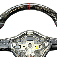 Volant en cuir personnalisé avec fibre de carbone et marque de centre rouge pour Volkswagen VW Golf 6 Golf 7 Passat CC Polo Tiguan Touareg MK6