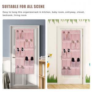 Over the Door <b>Shoe</b> <b>Storage</b> 20 Pockets Hanging <b>Shoe</b> <b>Storage</b> Organizers 2 Hooks for Storing <b>Shoes</b> and Gadgets Authentic Foldable - Product Image 2