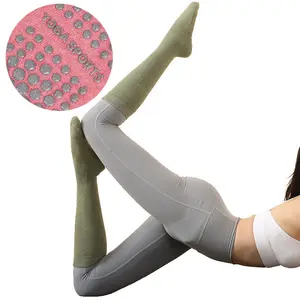 الركبة عالية النساء بيلاتس للياقة البدنية رياضة الرقص الرياضة ممارسة مكافحة زلة قبضة أرضية مانعة للانزلاق اليوغا الجوارب