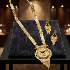 Joyería de moda al por mayor chapada en oro 14K 18K 24K diseño floral joyería India formando collares largos joyería llena de oro de latón - Product Image 5