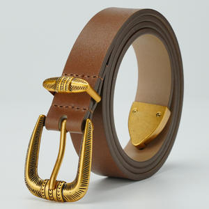 Cinturón de cuero de vaca genuino de estilo occidental de moda para mujer con aleación de zinc de longitud personalizada para hebilla hecho en Pakistán - Product Image 3