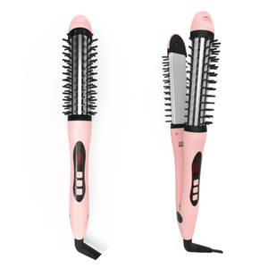 Mode Cheveux Lisseur Brosse Ceramique Fer Plat Cheveux Lisseur Et Bigoudi 2 En 1 - Product Image 4
