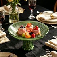 Japanse stijl glazen fruitschaal met voet, kristallen dessertschaal met standaard, luxe snoepvaatje voor thuisdecoratie