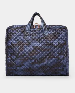 Sac de vêtement camouflage bleu foncé de haute qualité sac de vêtements en nylon couvercle suspendu pliable logo personnalisé ensemble de vêtements de voyage sac