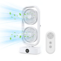 2023 ventilateur tour à double tête 360 rotation avec télécommande affichage numérique led grande capacité de batterie