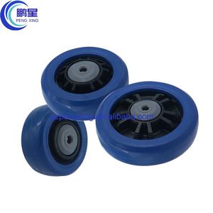 Pengxing – <span class=keywords><strong>roulette</strong></span> en caoutchouc élastique bleu 3/4/5 pouces plaquée de Zinc, noyau en <span class=keywords><strong>plastique</strong></span> Pp, boîtier de vol industriel Standard, roulettes rigides - Product Image 6