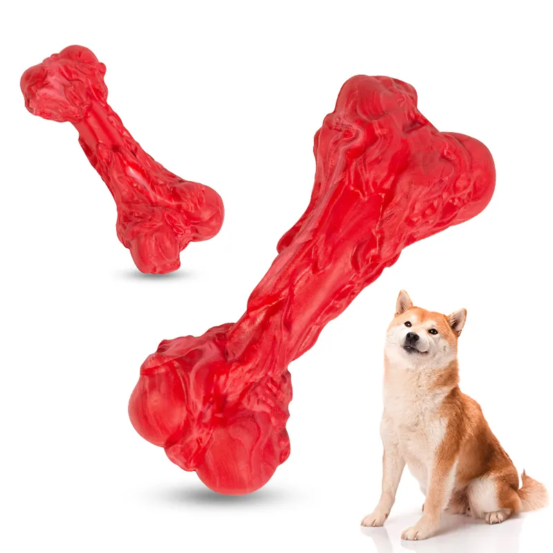 Op Maat Gemaakt Natuurlijk Rubber Vlees Smaak Kies Vlezig Bot Hard Verminderen Angst Bijtbestendig Huisdier Hond Bot Kauw Speelgoed