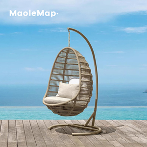 Chaise oeuf de terrasse balançoire rotin ensemble de meubles de jardin balançoire suspendue chaise piscine salon <span class=keywords><strong>cocon</strong></span> <span class=keywords><strong>hamac</strong></span> extérieur patio arrière-cour canapé - Product Image 2