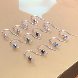 <span class=keywords><strong>Pendientes</strong></span> de Moda con Zirconia de 4mm, Oro de 14k o Plata de Ley 925, con Gancho y Anillo para Mujer - Product Image 5