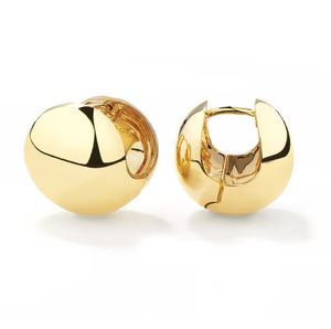 Nouveautés Boucles <span class=keywords><strong>d</strong></span>'oreilles créoles tendance en laiton plaqué or 18 carats, grosses boules rondes géométriques, vente en gros pour femmes, bijoux - Product Image 1