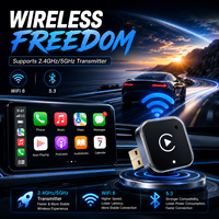 Boîtier CarPlay AI sans fil, adaptateur Android Auto intelligent, module multimédia portable double système Wi-Fi 5 GHz pour mise à niveau automobile