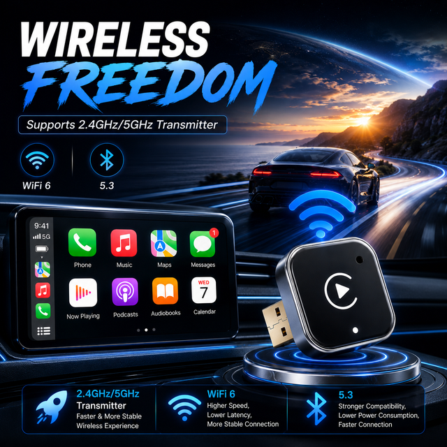 Carplay Ai Box Wireless Android Auto Adapter Smart Portable Multimedia Dual System 5Ghz Wifi Car Upgrade Module