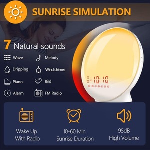 <b>Led</b> Wake Up Alarm <b>Clock</b> Round Touch Sensing Usb Powered Night Light With Snooze Function Planet Model ACA - Product Image 5