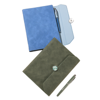 Coffret cadeau professionnel haut de gamme personnalisé A5 Carnet de notes à feuilles mobiles avec couverture en cuir Livre à trois volets avec logo imprimable pour réunions de bureau