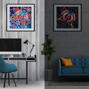 Peinture sur toile personnalisée en perles de diamant brillantes pour la décoration du salon et de l'hôtel - Product Image 4