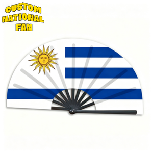 Abanicos Plegables con la Bandera de Uruguay, Venta al Por Mayor, Abanicos Personalizados para Carnaval, Bodas, Festivales, Fiestas, Agencias de Viajes, Regalos - Product Image 1