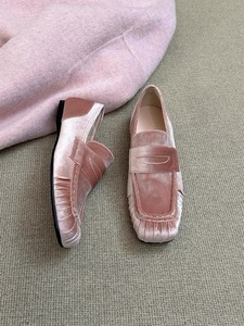 Mocasines Planos de Terciopelo Rosa de Lujo para Mujer, Diseño Cuadrado, Alta Calidad, OEM y ODM, Zapatos Casuales de Exterior para Damas - Product Image 5