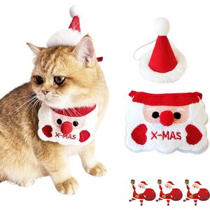 Lindo Conjunto de Disfraz Navideño para Mascotas, Pañuelo, Babero y Gorro para Gatos y Perros Pequeños, Atuendo Navideño para Fiestas, Decoración Festiva - Product Image 6