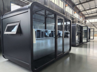 Container Espandibile, Cabine Portatili Prefabbricate, Design Elegante per Uso Alberghiero, Produzione Diretta, Capsula in Acciaio Zincato, Micro Casa