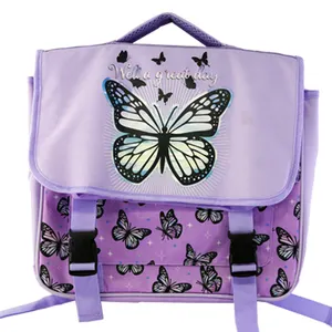 HSI kelebek serisi askılı çanta toka ile okul çantası çocuklar için şık sırt çantaları BSCI genç kızlar sırt çantası özelleştirilebilir