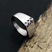 VAF Nouveau design, bracelet rectangulaire hautement poli avec 3 petits anneaux, acier inoxydable, style classique
