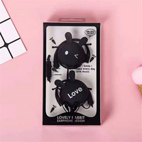 Mini écouteurs mignons en forme de lapin, 3,5 mm, stéréo, crochet d'oreille, écouteurs filaires de sport, casque avec microphone, écouteurs pour Xiaomi MP3, cadeau pour filles