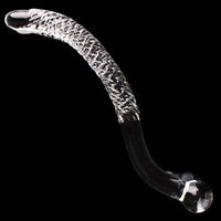 Dildo en verre lisse, double extrémité, en forme de pénis, pour le plaisir, en forme de S, pour stimulation du point G, plug anal