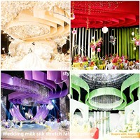 Voilage de plafond en soie de lait pour décoration de mariage, idéal pour hôtels et décors de scène, fabriqué en Chine