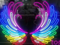 Livraison directe en stock, ailes d'ange personnalisées, lettres lumineuses en acrylique 3D, enseigne au néon LED ouverte, logo Happy Birthday, enseigne au néon personnalisée