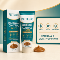 Pâte anti-boules de poils PEITEBIO pour chats avec fibres de malt et prébiotiques, saveur malt, soutien digestif et anti-boules de poils, 120g