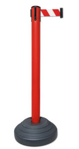 Peso ligero lleno de agua base redonda cinturón retráctil puntal de control de multitudes de plástico - Product Image 5