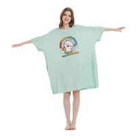 T-shirt de nuit pour femmes avec poches Vente en gros avec impression personnalisée Été doux frais écologique confortable respirant surdimensionné Long ample