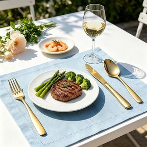 Modern Classic Stainless Steel Square Handle <b>Cutlery</b> <b>Set</b> Knife Fork Spoon Tea Spoon <b>Reusable</b> for Restaurant Hotel Wedding Use - Product Image 3