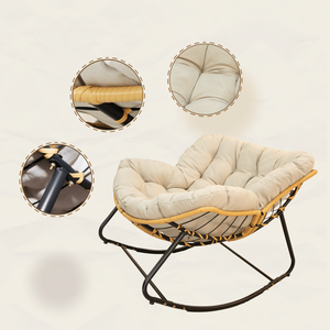 Fauteuil Papasan Royal DB en forme d'œuf, pliable, en rotin tressé, chaise longue d'extérieur, mobilier de jardin, design moderne - Product Image 5