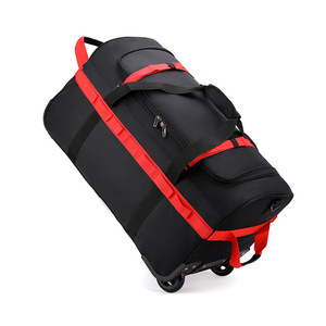Unisex Polyester large capacity folding travel <b>wheel</b> bag <b>backpack</b> unisex cross body shoulder multi functional luggage bag - Product Image 1