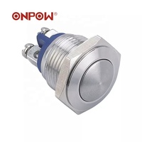 ONPOW 16mm actionneur bombé interrupteur à bouton-poussoir en acier inoxydable étanche avec bornes à vis (GQ16B-10/S) CE, RoHS
