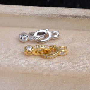 Silver Zircon <b>DIY</b> Pearl Jewelry <b>Accessory</b> 5-7mm Empty Necklace Buckle JG5990 with Plated Craft Packaged in <b>Bag</b> - Product Image 1