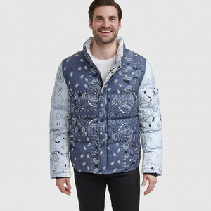 Chaqueta Acolchada de Invierno Unisex con Capucha y Diseño de Burbujas, Relleno de Algodón, Estilo Urbano, 360g, Color Índigo - Product Image 1