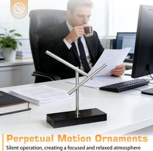 Sculpture à énergie cinétique, Ornements à mouvement perpétuel version bureau, Bâtons oscillants à double pendule silencieux - Product Image 3
