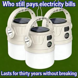 โคมไฟตั้งแคมป์พลังงานแสงอาทิตย์รุ่นล่าสุดปี 2026 พร้อมตะขอโลหะ 4 โหมดแสง ใช้งานได้นาน กันน้ำ ใช้เป็นไฟฉุกเฉินได้ พร้อมพาว<span class=keywords><strong>เวอร์</strong></span><span class=keywords><strong>แบงค์</strong></span> - Product Image 2