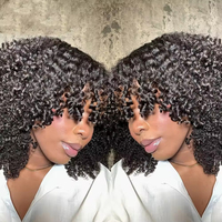 Vente en gros de perruque de cheveux indiens bruts Bouncy Wave 13x4 hd Alce Frontal 100% perruques de cheveux humains 180% densité Fumi perruques bouclées pour les femmes noires