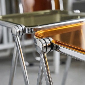 Tavolino Laterale Pieghevole in Acrilico, Tavolino <span class=keywords><strong>da</strong></span> Caffè Minimalista Impilabile per <span class=keywords><strong>Soggiorno</strong></span> e Camera <span class=keywords><strong>da</strong></span> Letto - Product Image 3