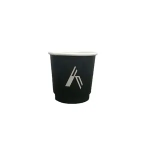 Оптовая Продажа Одноразовые зимние горячие продажи логотип черный 7 унций с двойной стенкой высокого качества горячий кофе шоколад бумажный стаканчик с крышкой