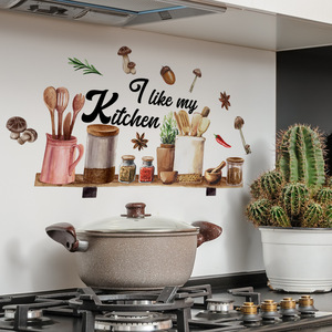 Vinilo Decorativo Autoadhesivo Removible de PVC para Cocina con Diseño de Champiñones y Pimientos - Product Image 3