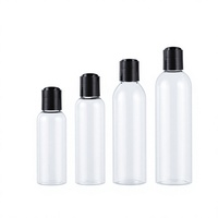 Bouteilles cosmétiques cylindriques en plastique 4oz 8oz avec bouchon disque, emballage cosmétique blanc noir avec or argent
