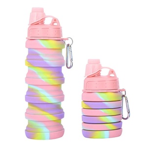 ขวดน้ำพกพาสำหรับเด็ก ใช้งานกลางแจ้ง ปลอดสาร BPA ป้องกันการรั่วซึม เหมาะสำหรับเล่นกีฬาและเดินทาง ขวดน้ำซิลิโคนพับได้พร้อมหลอดดูด - Product Image 4