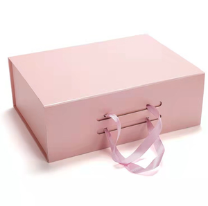 Cardboard Gift Box Luxury Box With Ribbon Magnetic Closure Folding Happy Birthday Mothers Day Gift Box