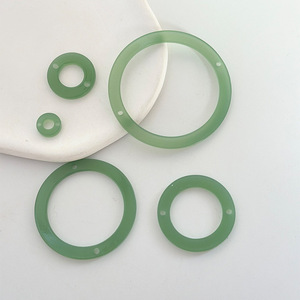 Xinbeis nuevo accesorio circular de doble orificio de ácido acético de alta calidad, sin paso Anillo blanco, horquilla artesanal Diy, Hanfu Anci - Product Image 3